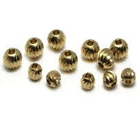 metal brass beads round loose spacer beads for jewelry making diy bracelet nekclace charm beads handmade making accessories