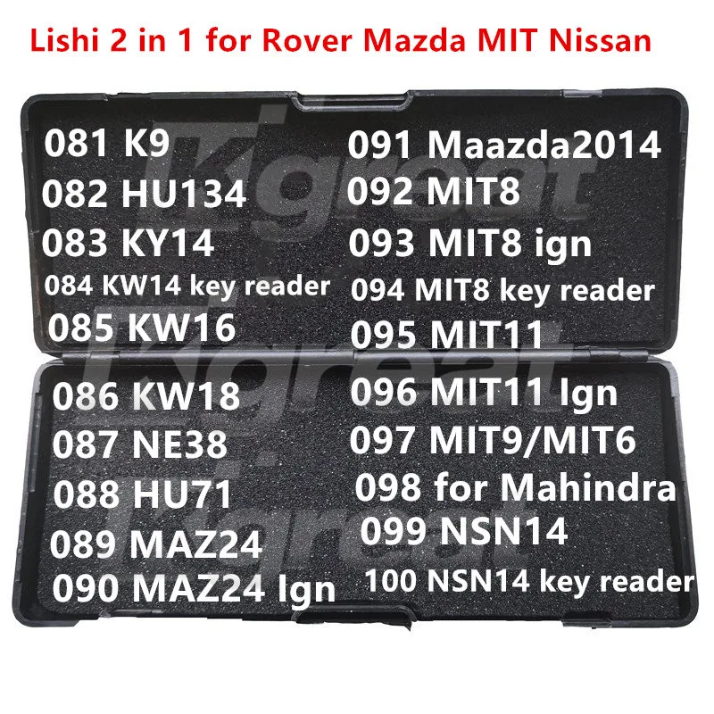 081-100 Lishi 2 в 1 2 в 1 K9 HU134 KY14 KW14 KW16 KW18 NE38 HU71 MAZ24 MIT8 MIT11 MIT9 MIT6 для Mahindra landrover Mazda Nissan