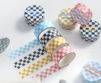 classic check masking tape sticker office stationery sticker tape creative washi tape diy decoration color tape novelty gift