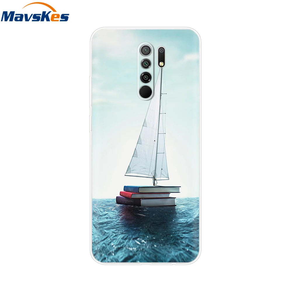 Чехол для телефона Redmi 9 чехол Xiaomi прозрачный модный узор мягкий силиконовый