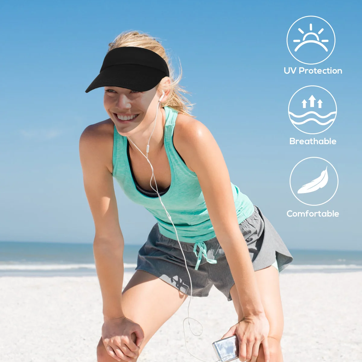 Козырек от солнца с широкими полями для мужчин и подростков регулируемая