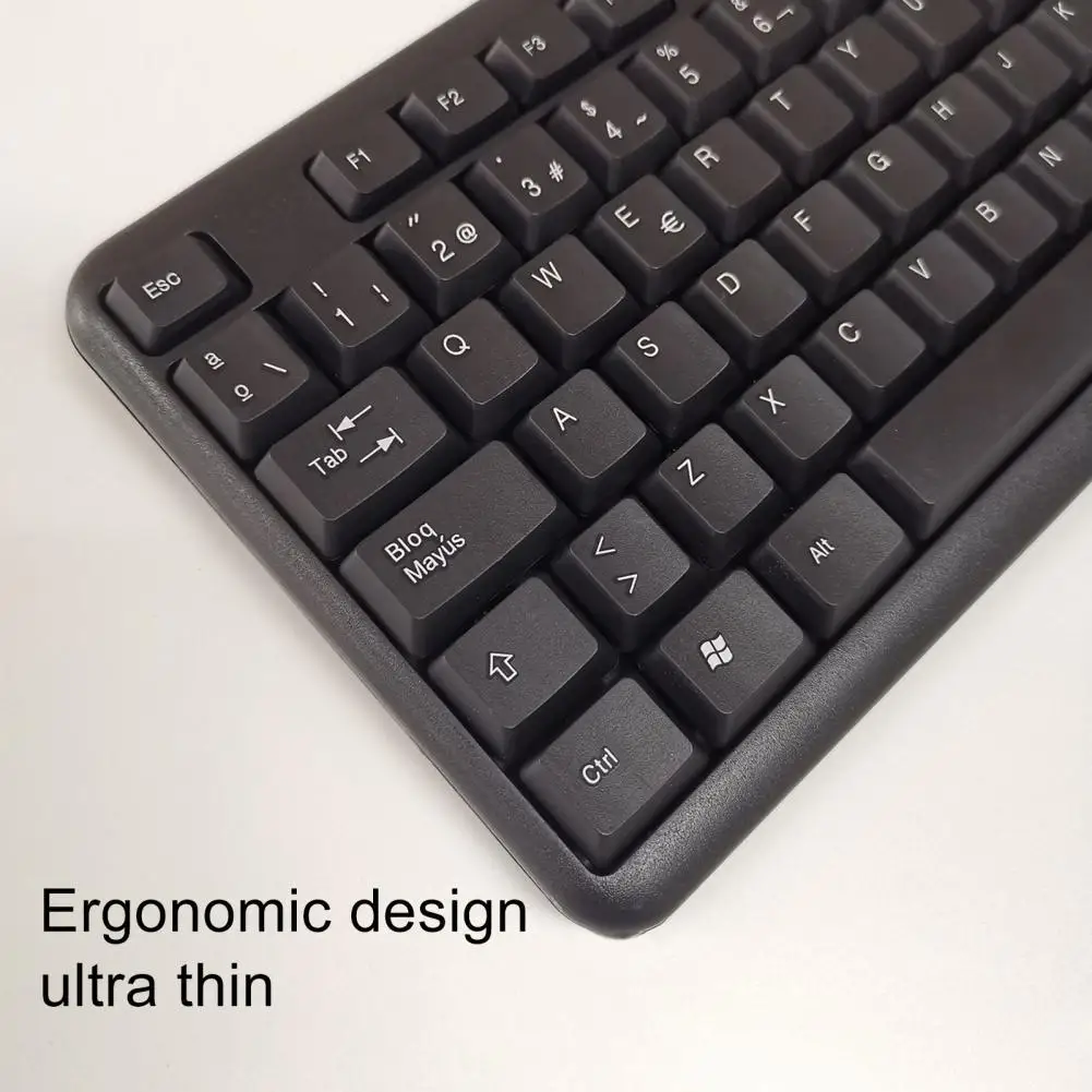 

for PC Wired Keyboard Universal USB Ergonomic 105 Keys Spanish Language Laptop
