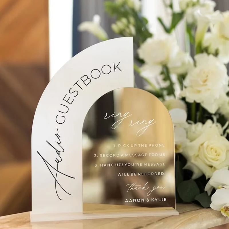 

Акриловый свадебный знак для аудио гостевой книги