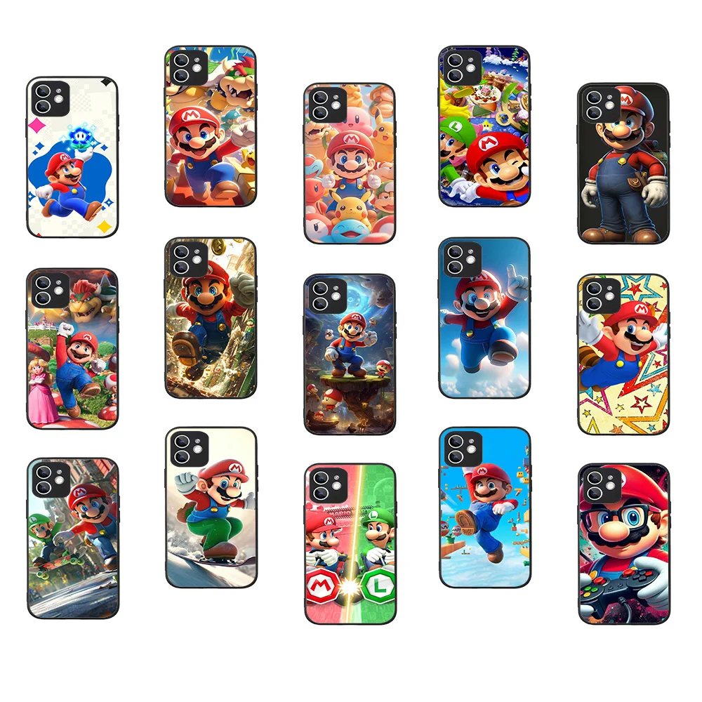 WD-17 Mario Black Silicone чехол для Moto Edge 20 30 S E32 Lite Pro G G10 G22 G30 G42 G50 G52 G60 G71 G100