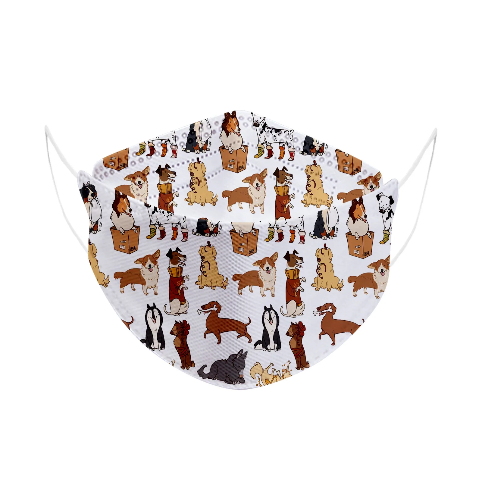 Маска для лица одноразовая в форме рыбы 4 слоя 50 шт. |