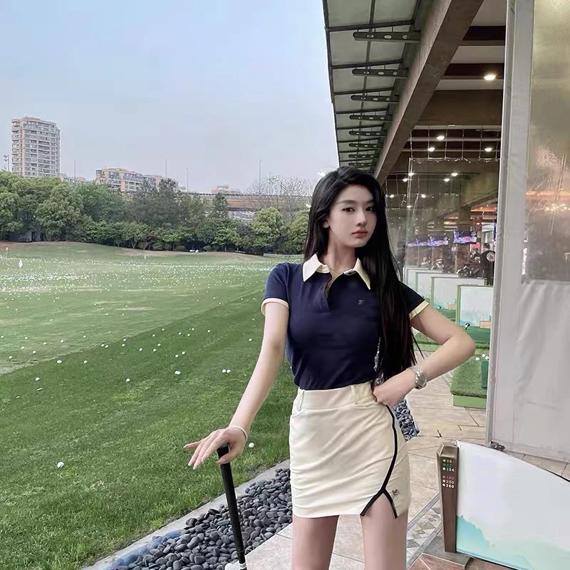 

Golf women's top outdoor casual slim fit slim golf breathable anti-glare summer short skirt new suit