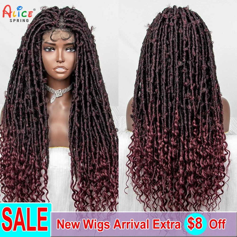 24 Inches Braided Wigs Synthetic Lace Front Wig for Black Women Knotless Box Braid Synthetic Braided Wigs  Afro for Black Women