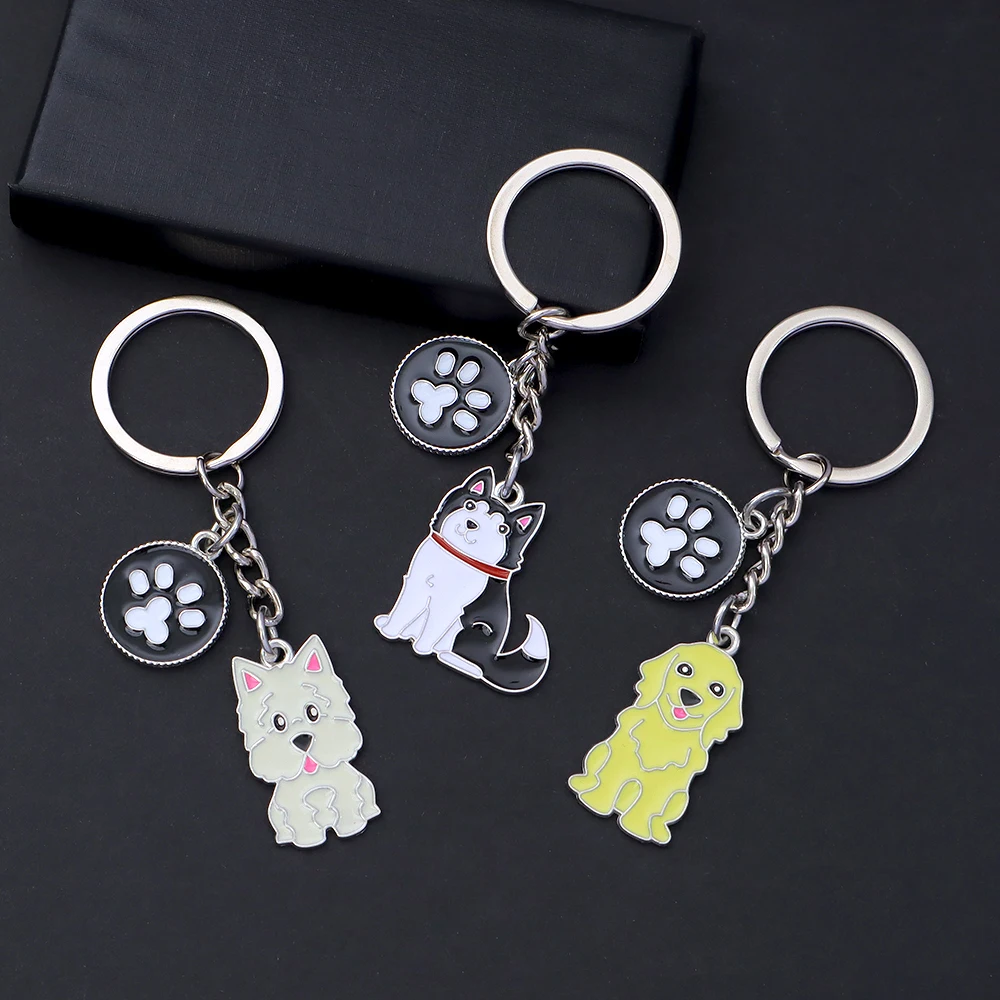 Милый пудель Тедди Шнауцер брелок для женщин и мужчин сплав металлический кулон