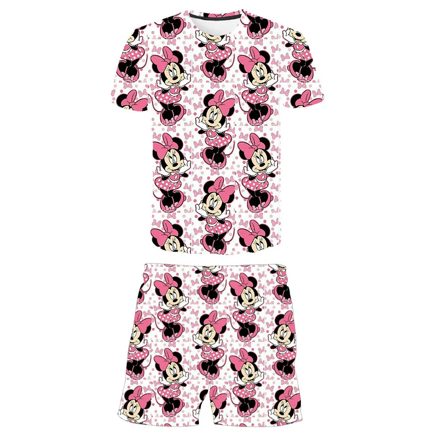 2 шт./комплект детские футболки с круглым вырезом и шорты эластичным поясом -