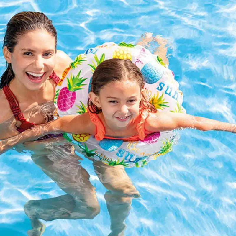 Детское Надувное плавательное кольцо плавательный круг с принтом для бассейна