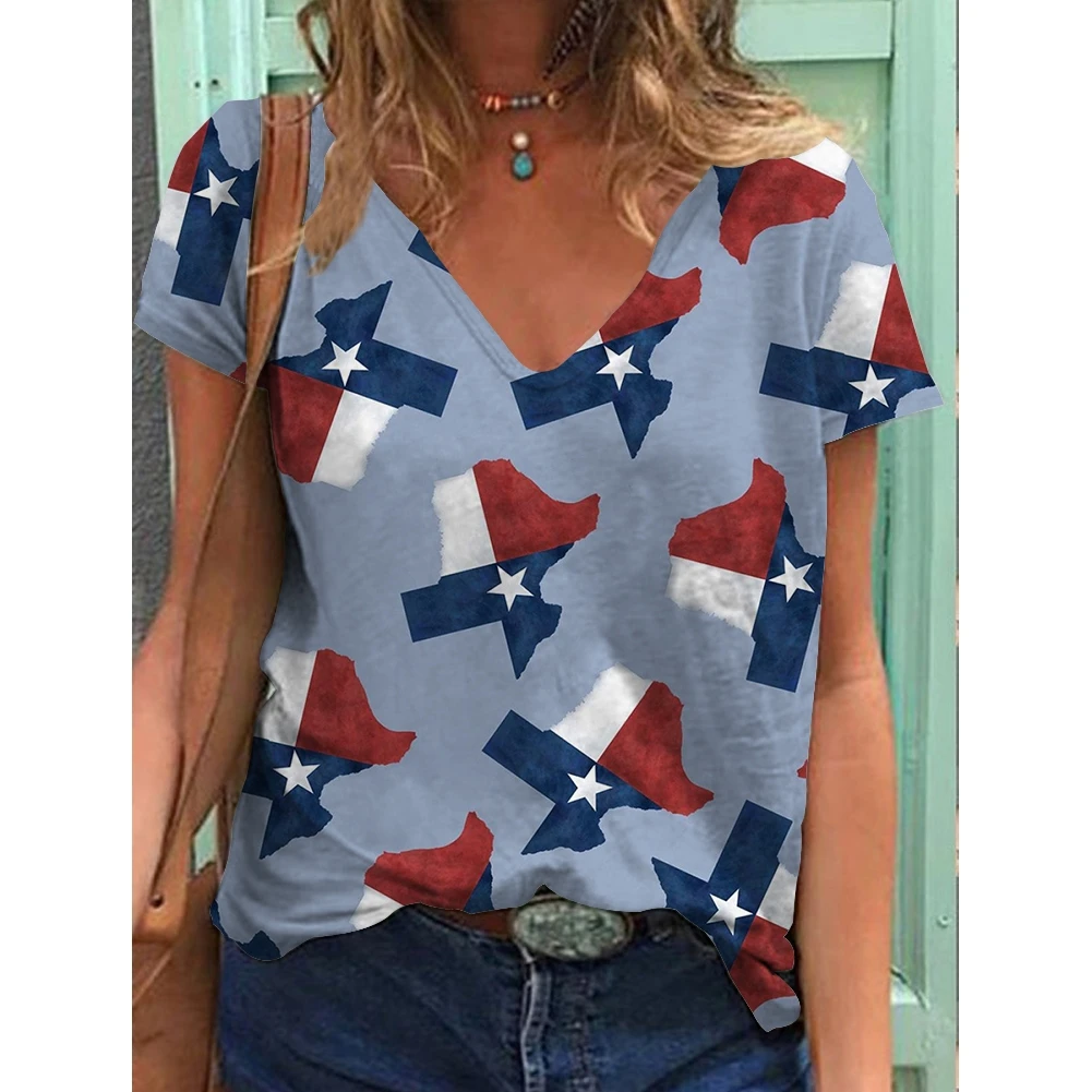 

Женская футболка с длинным рукавом, V-образным вырезом и 3D-принтом