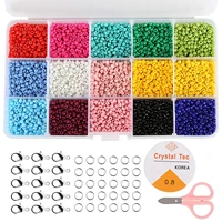 colors glass small beads bracelet making kits with open jump rings lobster clasp diy making necklace bracelet buckle accessories