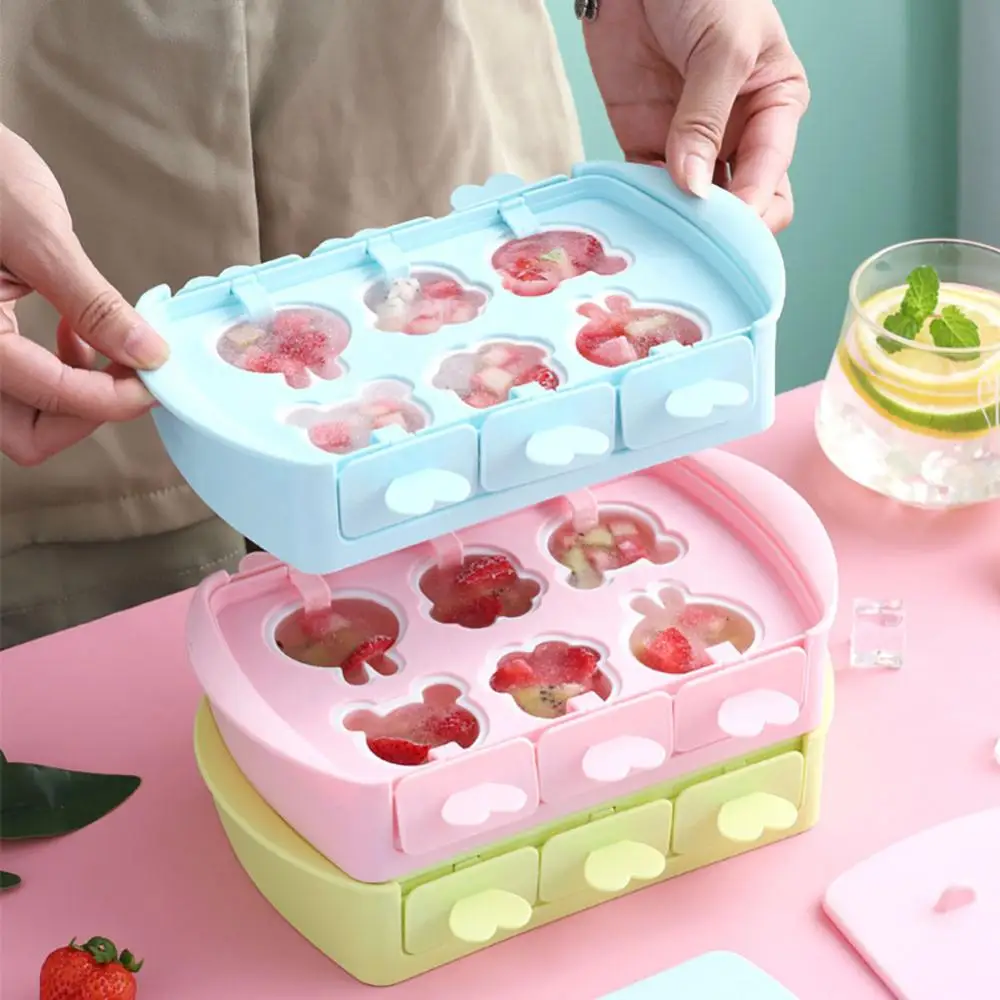 

Baby Diy Food Supplement Tools Stick Ice-lolly Mold Silicone Tray Diy Ice Cream Machine Ice Cream Popsicle Mold Cartoon