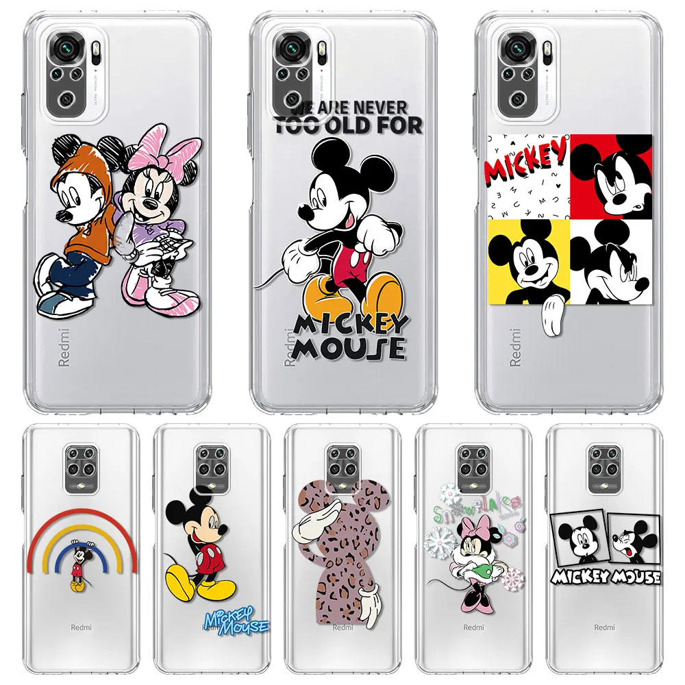 

Beauty Minnie Mouse Clear Case For Xiaomi Redmi Note 10 9 8 11 Pro K40 10S 9S 9A 9C 9T 8T 7 10C Silicone Phone Cover Soft