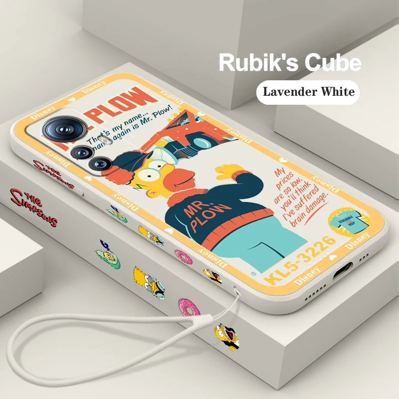 

Luxury Simpsons Homer Disney Phone Case For Xiaomi Mi 13 12S 12 12X 12T 11i 11T 11 10 10S Pro Lite Ultra 5G Liquid Left Rope