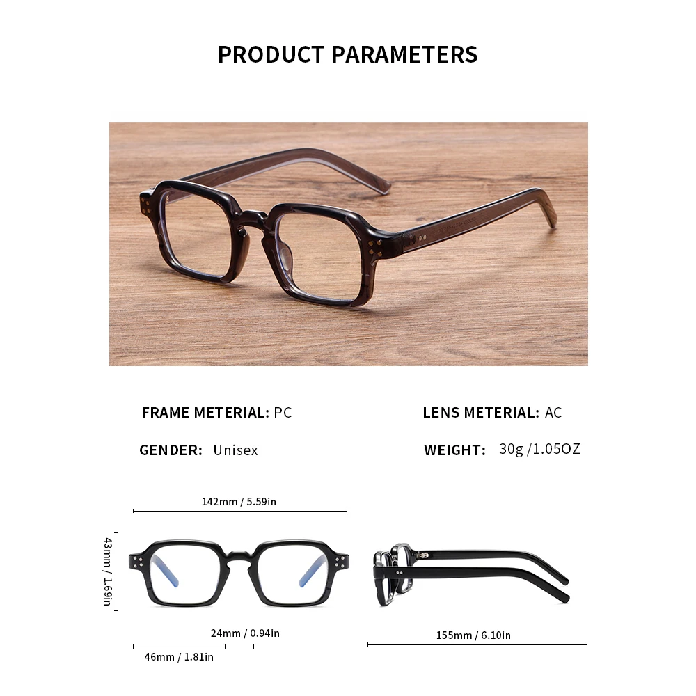 Квадратные очки DDLONG с защитой от синего света