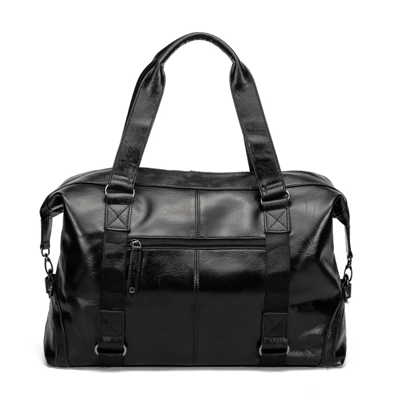 Men's Pu Leather Multifunctional Waterproof Handbags Korean Fashion Casual Cross-body Travel Large Capacity Duffle Bags for Men