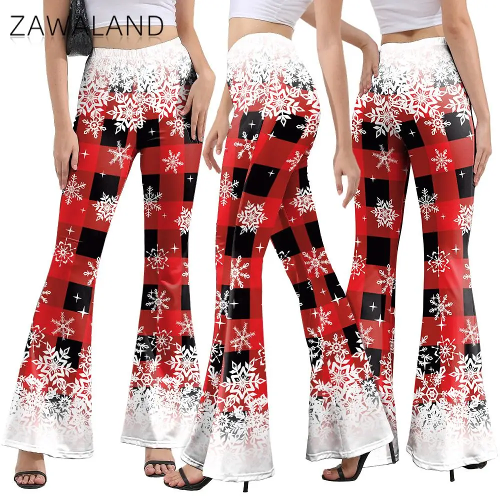 Zawaland Ретро Красная Сетка 3D Печать Косплей Костюм Рождественская Елка Широкие