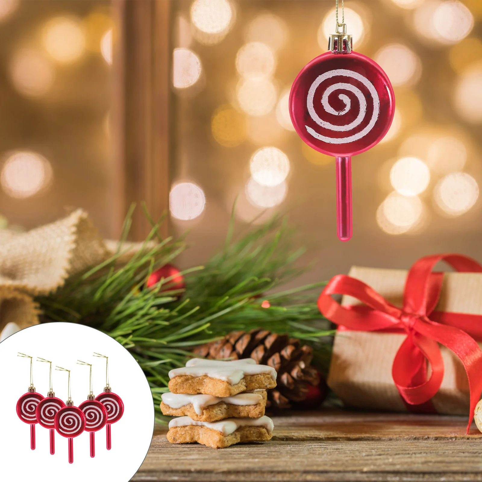 

Display Xmas Tree Hanging Ornament Decor Christmas Hangings Candy Shape Pendants