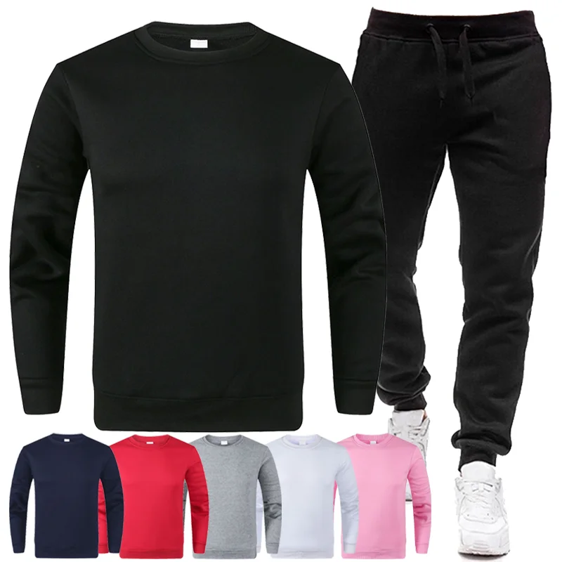 Fashion Brand Men's Set Fleece Hoodie Pant Thick Warm Tracksuit Sportswear Male Sweatsuit