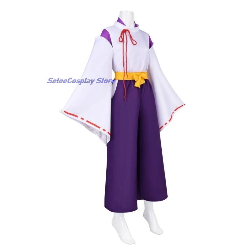 Фото Костюм для косплея Inuyasha Kikyo в японском стиле, фиолетово-белый наряд, полный комплект для персонажа аниме-игры №3