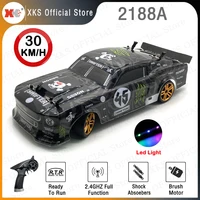 xks 2188a 118 rc car 2 4g 30kmh high speed car led light remote control brush 4wd esp drift racing rc truck toy gift for boys