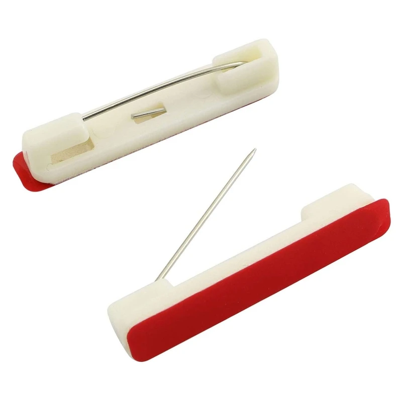 

N58F 50 pcs 1.22 inches Safety Bar Pins Large Safety Pins Adhesive Badge Crafting Pins for ID Badges Name Badges with Pins