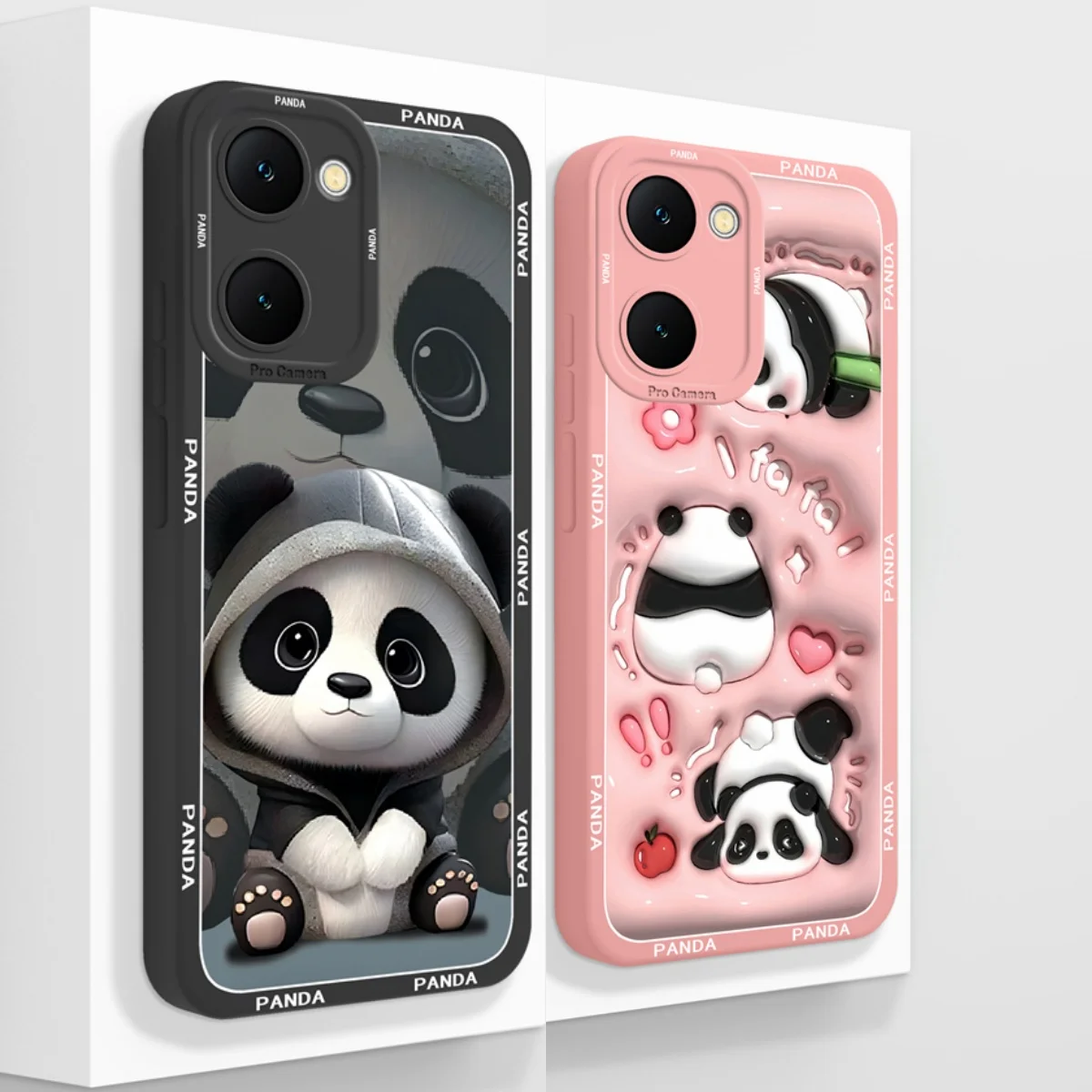 Задняя крышка для телефона Vivo Y03 4G Fun Panda мягкий чехол из жидкого силикона Y 03