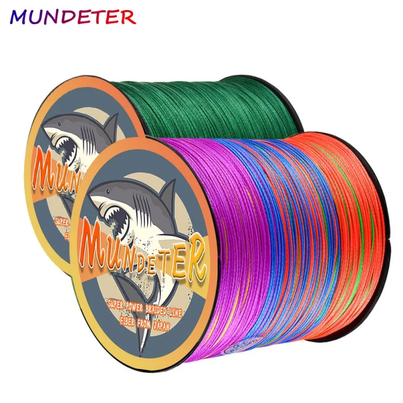 

MUNDETER 8/4 Strands 1000M 500M 300M Braided Fishing Line Spotted Sea Saltwater Carp Weave 100% PE Multifilament Smooth Pesca