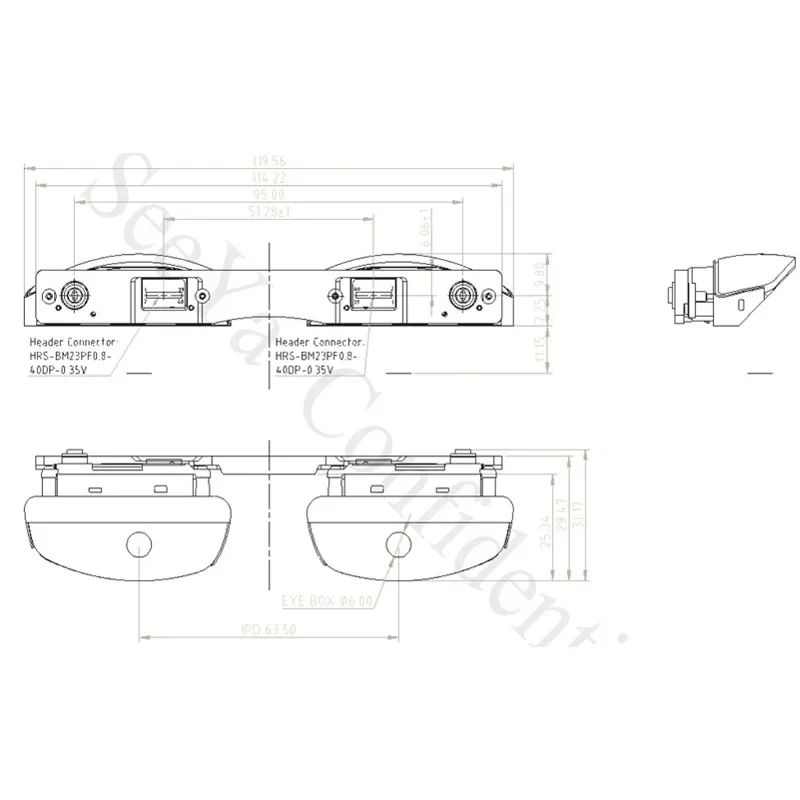 SeeYA Birdbath Бинокулярный оптический модуль AR Линзы Призма Оптика с микродисплеем Oled