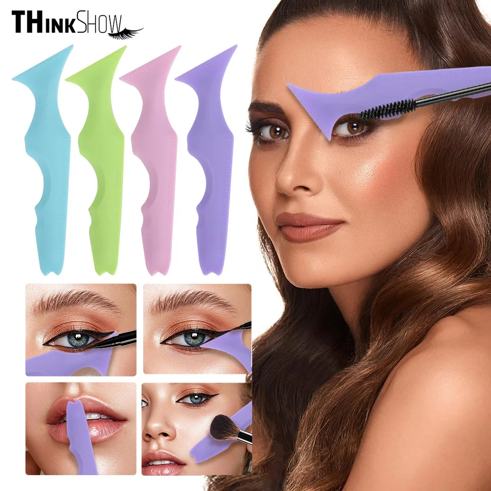 

Silicone Multi-functional Eye Makeup Assist Ruler for Auxiliary Eyebrow Eyeliner Lipstick Silicone Beauty Assist Ruler Tool