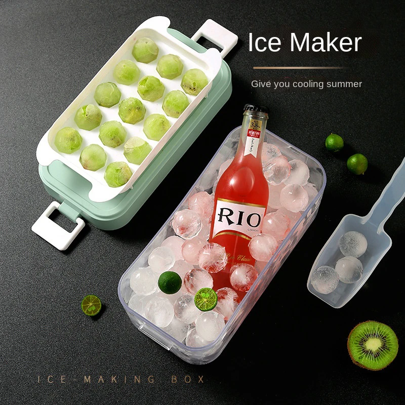 

Frozen Ice Cube Mold Ice Box Set with Lid Refrigerator Homemade Ice Hockey Popsicle Mold Ice Grid Artifact Kichen Accessories