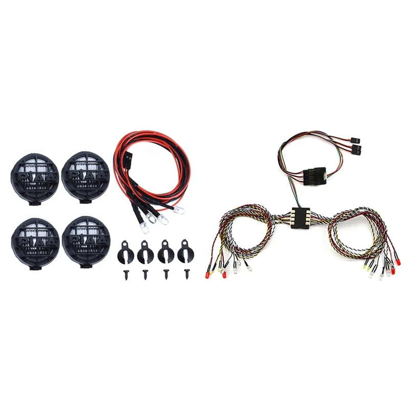 

4 LED White Light And Lampshade With 16 LED Light System Front And Rear Lamp Group Turn Light For RC Car WPL D12 MN86S