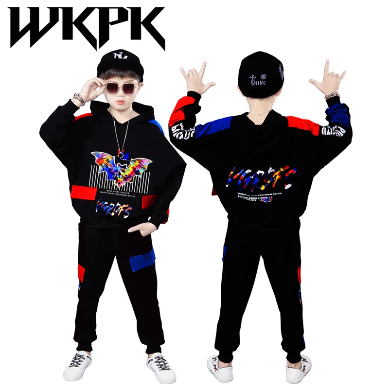 

WKPK New Boy Clothes 4-18 Year Kids Casual Hoodies Pants Sets Spring Autumn Comfortable Soft Teenagers Outdoor Fashion Tracksuit