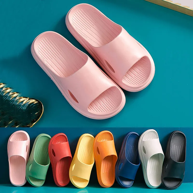 

QGK Unisex Slippers Women Casual Beach Sandals Summer Home Men Non-slip Bathroom Shoes