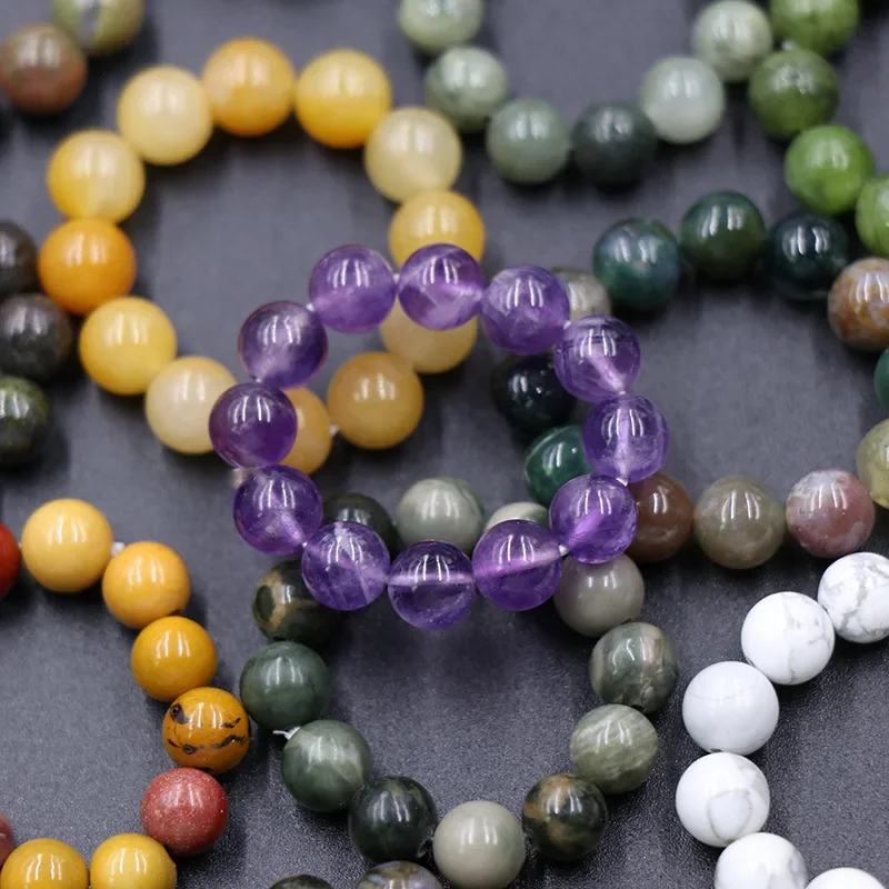 10 шт. 6 мм круглые бусины составное кольцо из драгоценных камней кварцевый