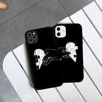 lover hand line phone case silicone pctpu case for iphone 11 12 13 pro max 8 7 6 plus x se xr hard fundas