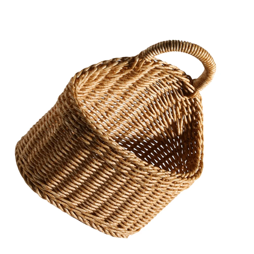 

Basket Hanging Storage Wall Woven Rattan Flower Wicker Baskets Fruit Egg Planter Onion Kitchen Garlic Seagrass Pot Organizer Box