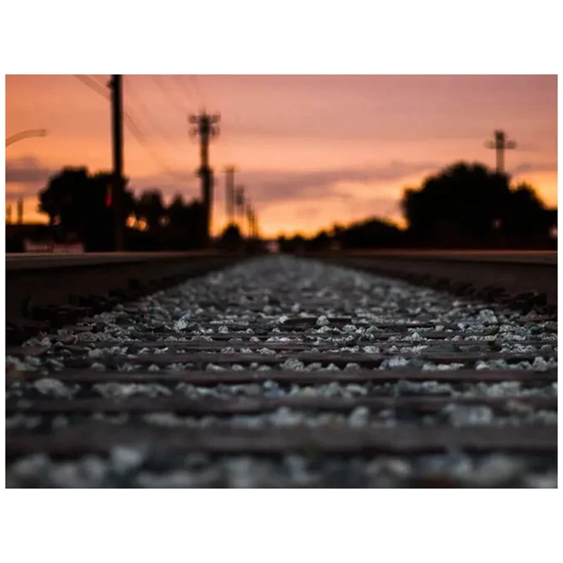 

DIY Diamond Embroidery Round Resin Diamond Cross Stitch Home Wall Decor (Railroad Track) 30X40cm