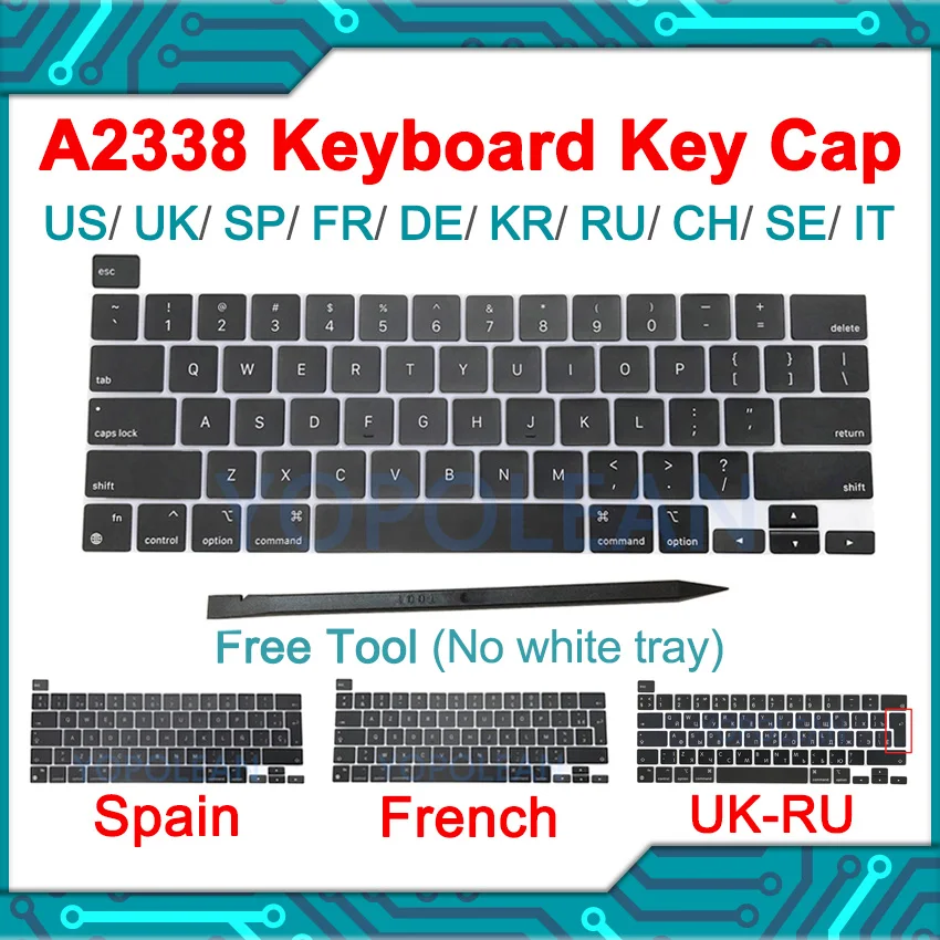 Клавиатура для ноутбука A2338 клавиатура с колпачком клавиш русская английская