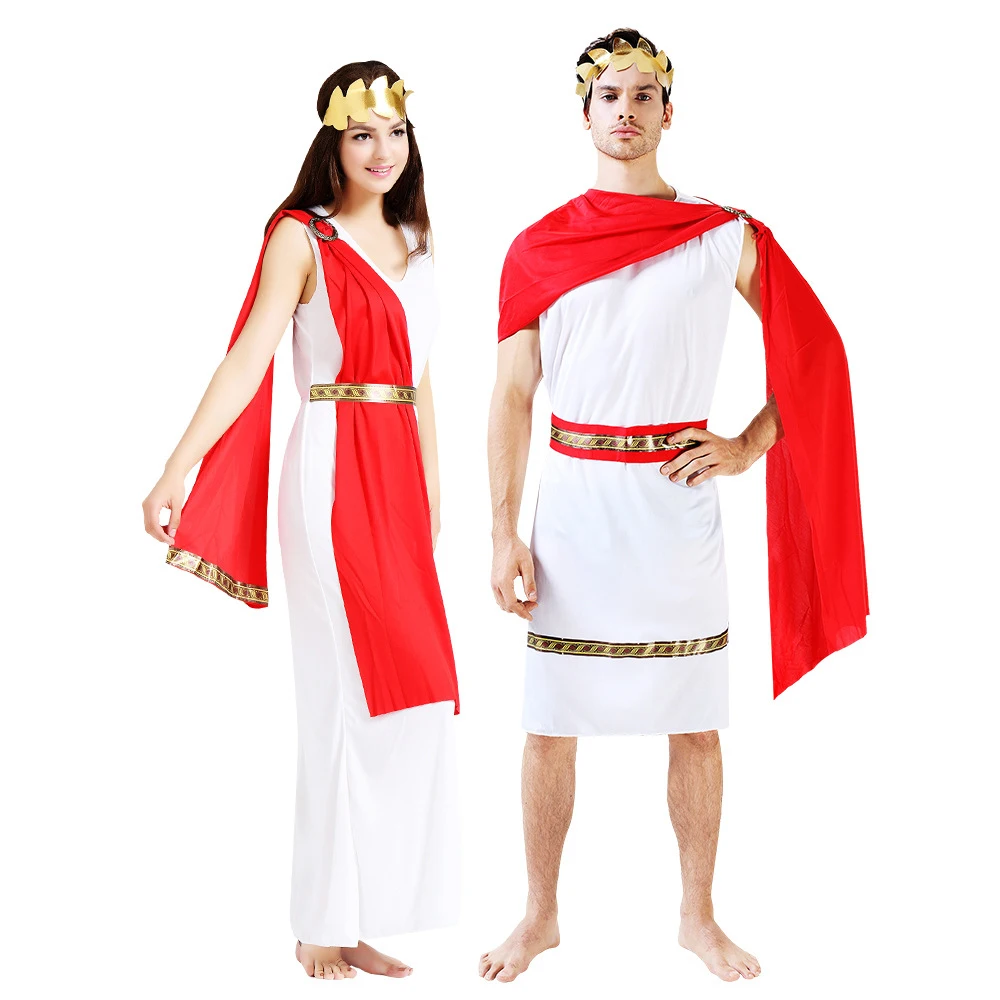 

Костюм для Хэллоуина Римский Воин пары Средневековая Греческая мифология Olympus Zeus Toga богиня Бог косплей платье