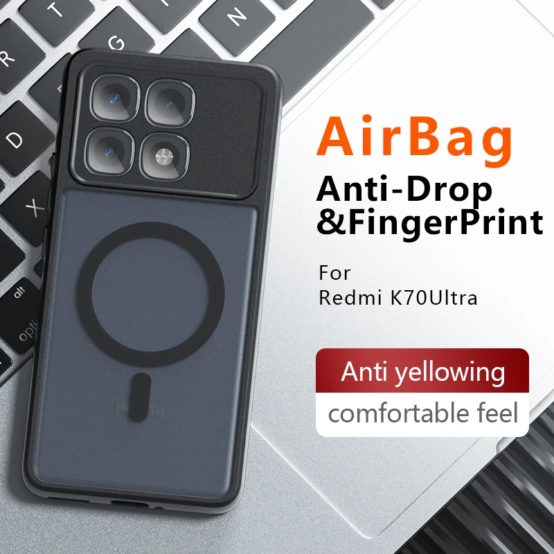 Чехол для Redmi K70 ультратонкий противоударный матовый чехол из поликарбоната и ТПУ