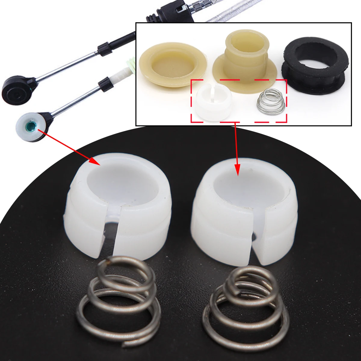 

Автомобильный ручной трос переключения передач, втулка рычага переключения передач, зажим для выбора пружины для Ford Fiesta Focus Fusion Transit MK7 Tourneo