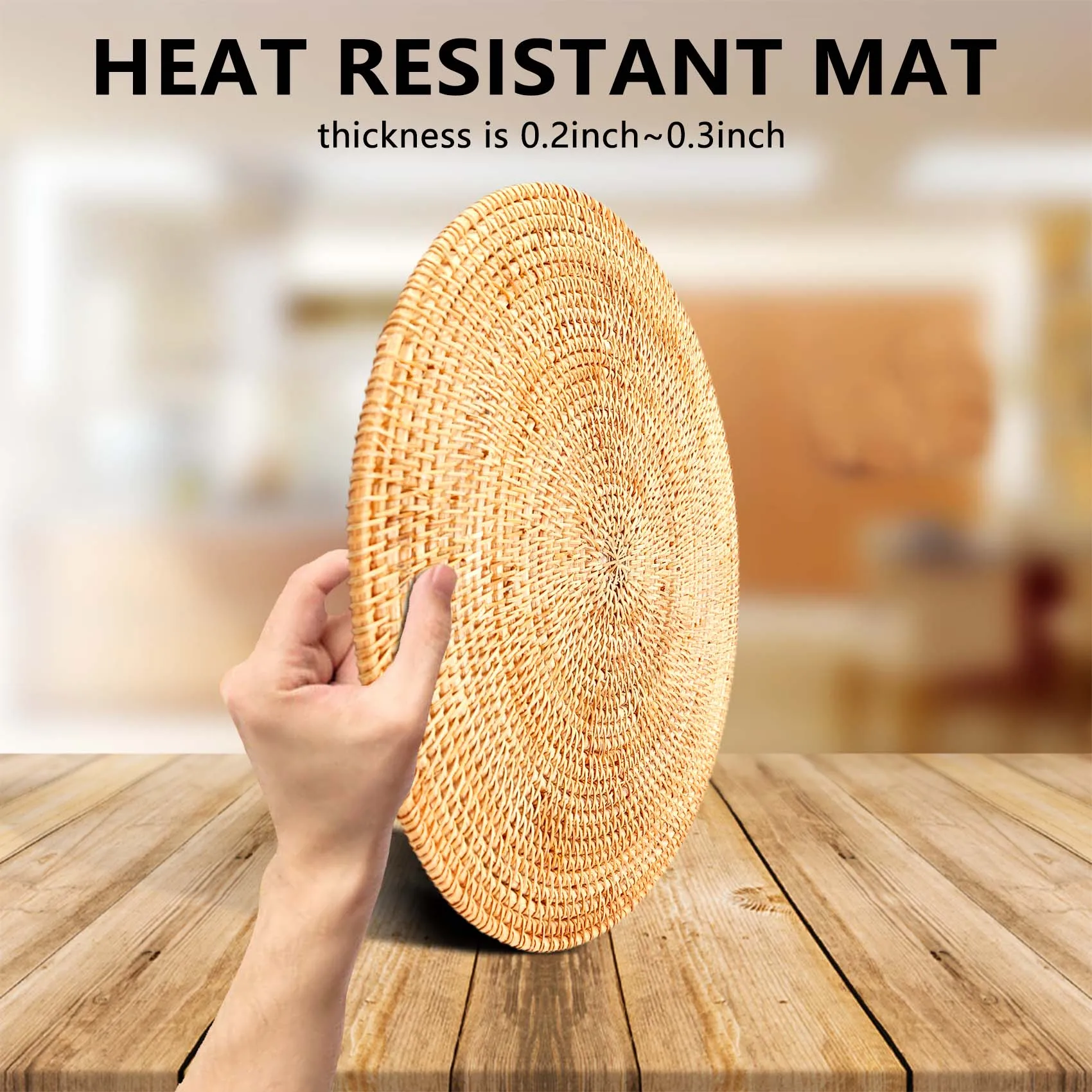 Тканые салфетки из ротанга круглые коврики для стола нескользящий термостойкий