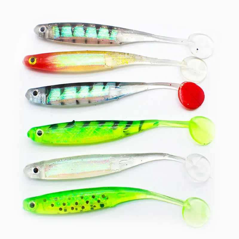 

Fishing Lures 5Pcs 8cm3g/10cm5g 3D Rainbow Fish Soft Bait Pack Lead Fish Groove Back Wobblers Fishing Tackle
