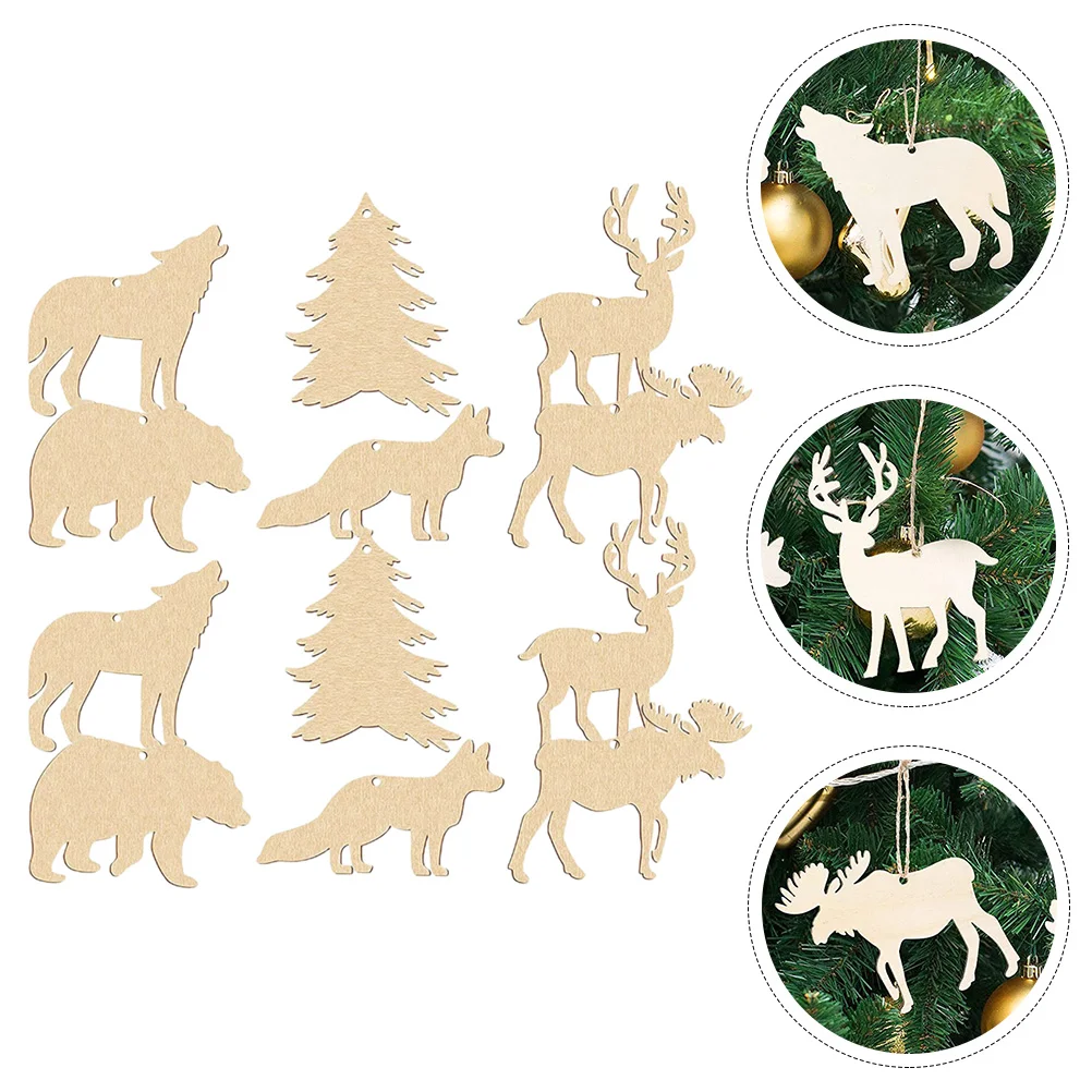 

30pcs Unfinished Animal Wood Pieces DIY Blank Wood Slices Wooden Wild Animal Cutouts