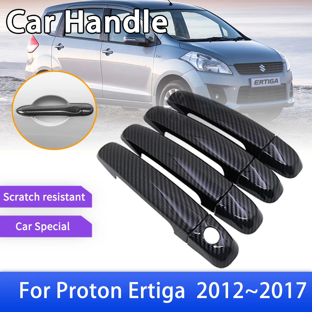 

Carbon Fiber Smart Door Handle Cover Decorate for Proton Ertiga 2012 2013 2014 2015 2016 2017 Car Exterior Accessories Stickers