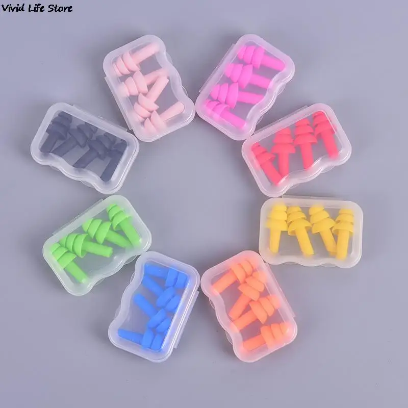 

2 Pairs Silicone Ear Plugs Sound Insulation Ear Protector Anti Noise Snore Comfortable Sleeping Earplugs For Noise Reduction