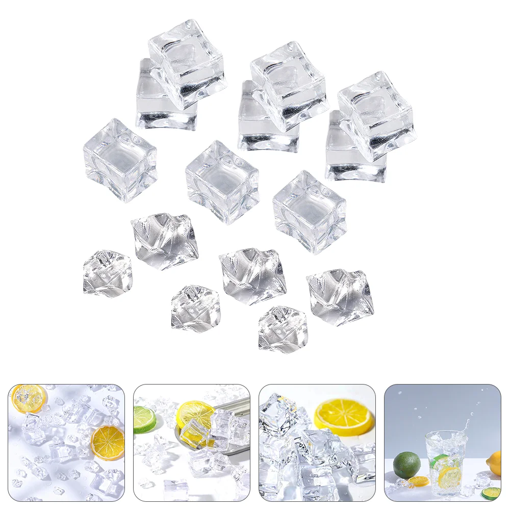 

200 Pcs Simulated Ice Clear Vases Artificial Ice Blocks Ice Stone Party Table Scatter Plastic Pretend Ice Cubes Fake Ice Props