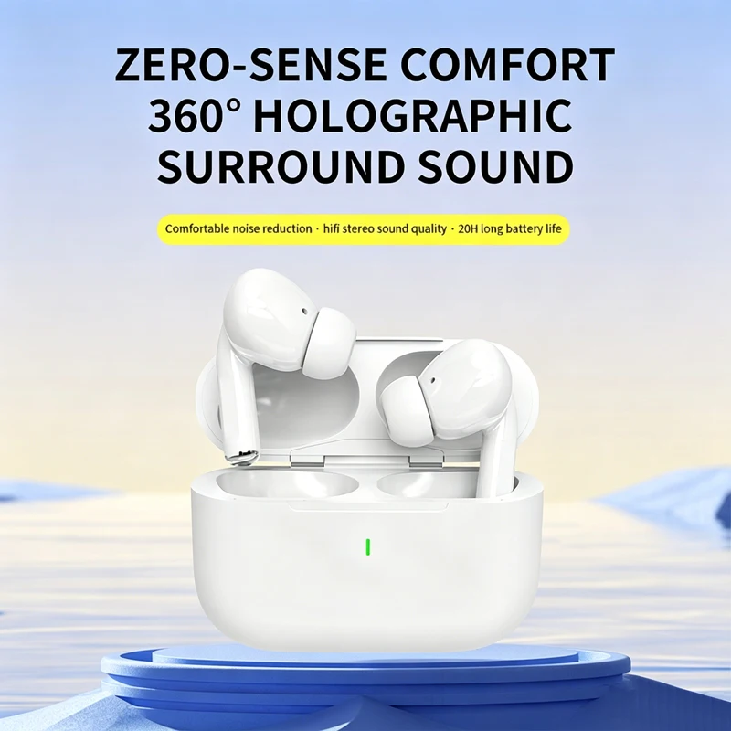 Фото Беспроводная Bluetooth-гарнитура Airs Pro, наушники TWS, Hi-Fi наушники, водонепроницаемые наушники с шумоподавлением, сенсорное управление для всех телефонов №3
